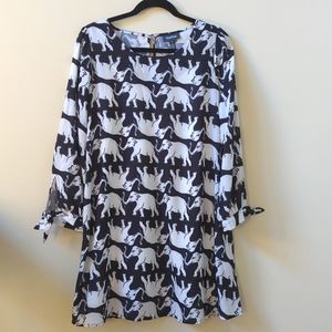 Modcloth Elephant Day Parade Shift Dress (Size M)